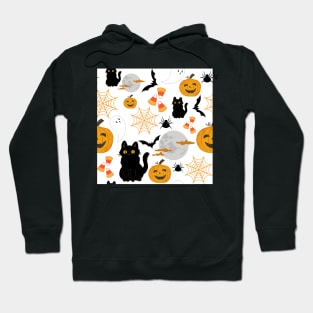 Halloween Pattern White Hoodie